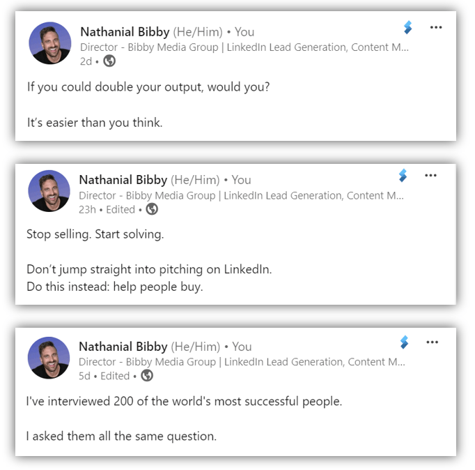 Examples of LinkedIn Posts